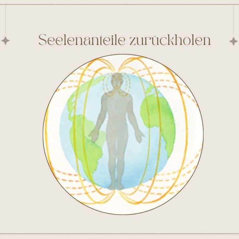 Menschliche Silhouette innerhalb einer Erdkugel mit energetischen Linien.